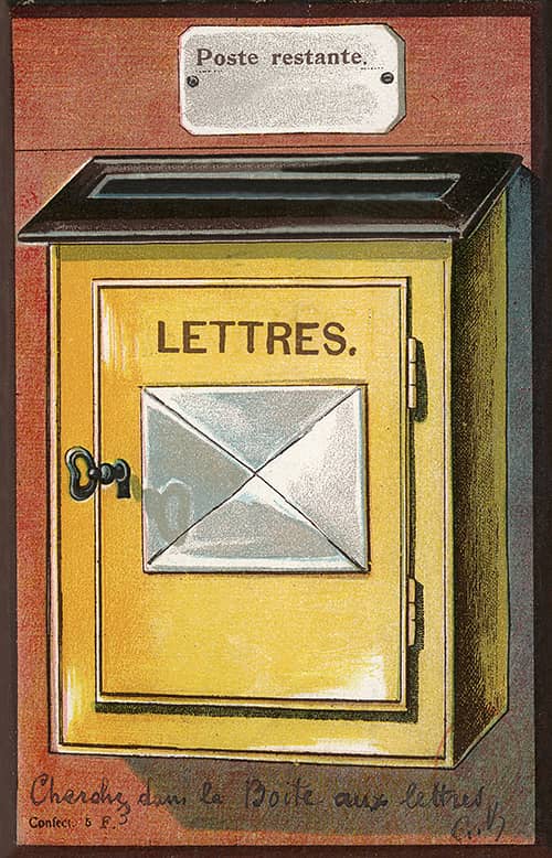 Timbre Carte postale Boîte à lettres